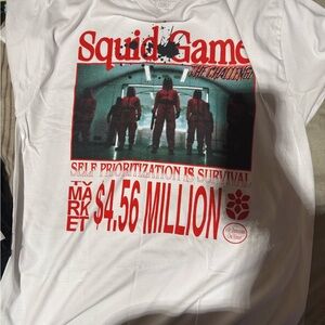 White and Red Graphic T-Shirt